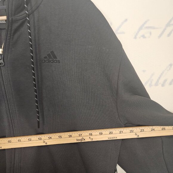 NWT Adidas Sportswear Sweatershirt Hoodie Size Medium Full Zip Carbon Gray - Picture 11 of 13